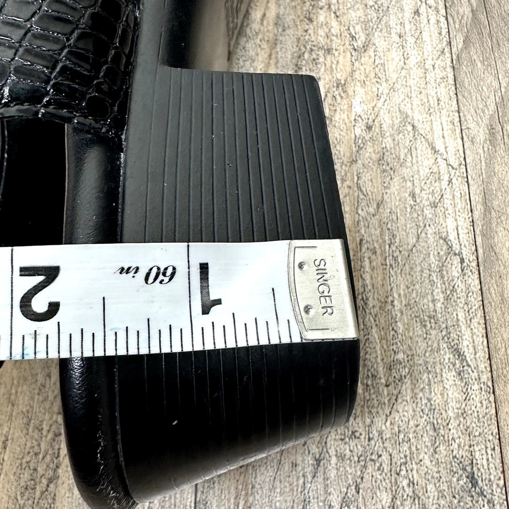 SAS Black Croc Patent Suntimer Slingbacks Sandals, size 9 N Narrow - Picture 5 of 7